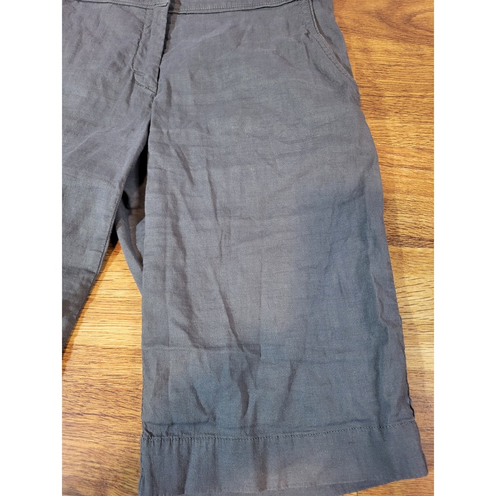 Eileen Fisher Size 2 Gray Long Shorts Linen Blend - Picture 2 of 6